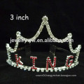 fashion metal silver plated crystal custom king crown headband